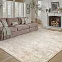 Washable Area Rug Beige Modren Neutral Living Room Bedroom Indoor Carpet Farmhuose Non Slip Low Pile Soft Under Table Throw Rug for Dining Room Office Decor