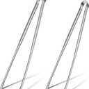 2 x Non-Slip Tips Cooking Tongs 2 Set, One-Piece Stainless Steel Metal Tongs, Serrated Kitchen Tweezers Tong for Baking, Food Plating, BBQ(11.4" and 9.44")