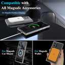 Hiooloon for Samsung Galaxy S25 Ultra Magnetic Case Clear Compatible with MagSafe, Built-in 2-Way Kickstand [Horizontal & Vertical Stand] Crystal Clear Slim Fit Rugged Cover (Clear)