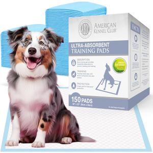 American Kennel Club Puppy Training Pads for Dogs, 150 Count, Fresh Cut Grass Scent, Absorbent Leak-Proof Dog Pee Pads in Box
