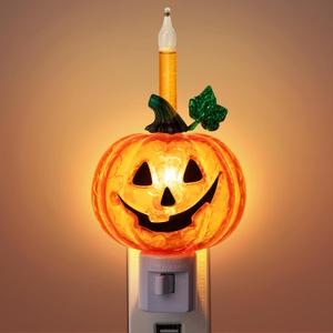 Meonum Halloween Pumpkin Bubble Night Light Plug Into Wall, Bright Orange Pumpkin Fall Seasonal Light Powered by C7 LED Bulb Decoration for Home Bedroom Bathroom Kitchen Hallway(Novel Style)