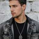 FaithHeart Saint Michael Pendant Necklace for Men, with 22"+2" Wheat Chain