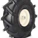 11x4.00-4" Tubeless Tiller Tire and Wheel, 3/4" Axle Size, 3-1/8" Centered Hub, Agriculture Super Lug Tractor & Trencher Tire, Compatible with Craftsman & Troy-Bilt Tiller, 1 Pack