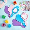 Liliful 12 Pack Princess Foam Mirror Kits Decorate Your Own Princess Mirrors Party Supplies Kids Unbreakable Toy Crafts for Girls Party Favors Birthday DIY Decorations (Cute,Pink,Purple)