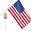 Portable Flag Pole - Premium Flagpole for Camping, The Beach, Tailgating, Includes 3x5 American Flag, Made of High Grade PVC