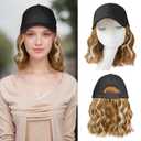 FORCUTEU Hat Wigs for Women Baseball Cap with Hair Extensions Short Wave Synthetic baseball Cap Wig for Women Adjustable Hat with Hair Attached for Daily Use(14inch)