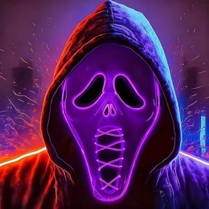 Ghost Face Mask,Halloween Screm Mask LED Scary Skull Mask Horror Full Head Masque Decorations Costume Creepy Cosplay