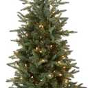National Tree Company Pre-lit Artificial Mini Christmas Tree | Includes Small Lights and Cloth Bag Base | for Tabletop or Desk | Burlap-4 ft, 4', Green
