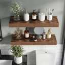 Vivelove 24 Inch Floating Shelves Wall Mounted for Display, 6.5 Deep Duty Shelves with Invisible Brackets for Living Room,Bedroom,Kitchen, Bathroom Storage & Decor,24" Wx6.5 Dx1.4 H - Rustic Brown