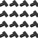 PATIKIL 2.4" x 1" x 0.7" Rectangle Plastic Plug Tubing End Caps, 16Pcs Rectangular Tube Plug Square Tubing Post End Cap for Table Chair Leg Fence Pipe Post Cover Furniture Foot, Black