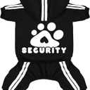 Dog Hoodie Security Clothes 4 Legs Jumpsuit Sweatshirt Hoodies Soft & Warm Dog Outfit Pullover Dog Winter Clothes Sweater for Small Medium Large Dogs Cats (Black, Large)