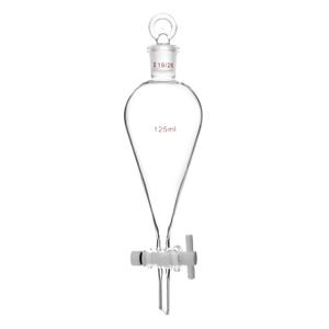 QWORK 125ml Separating Funnel with 19/26 Joints and PTFE Plug, 1 Pack