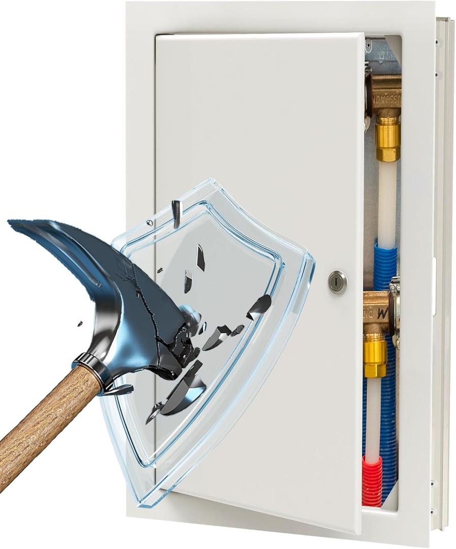 Thickness Of 0.17in12x24 Metal Access Panel For Drywall Made Heavy-Duty Steel,3min Install,5-Year Warrnaty,Key Latch Lock,Thickened & Hardened Solve Shake And Brittle Problem.For Drywall,Bathroom (12in X 24in)