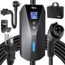 Tera Electric Vehicle Charger Portable: Level 2 & 1 J1772 16A 8A 110V 240V ETL NEMA 6-20 Plug Indoor & Outdoor EV Charging Station with NEMA 5-15 Adapter Cord 23FT Cable B08 (Black)