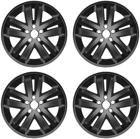 TULALUX Wheel Skins Compatible with Ford Explorer 2011-2019; 18 inch Wheel Covers; Black Set of 4 Packs (Glossy Black)