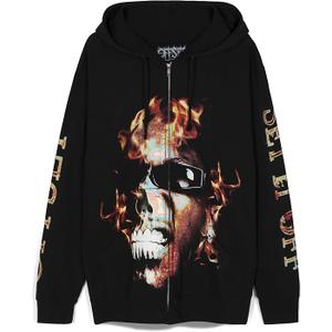 Offset fire zip hoodie M