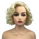 Aimole Women Short Curly Wig Synthetic Hair Cosplay Costume Halloween Party Daily Everyday Wear Wig Heat Resistant (613E)
