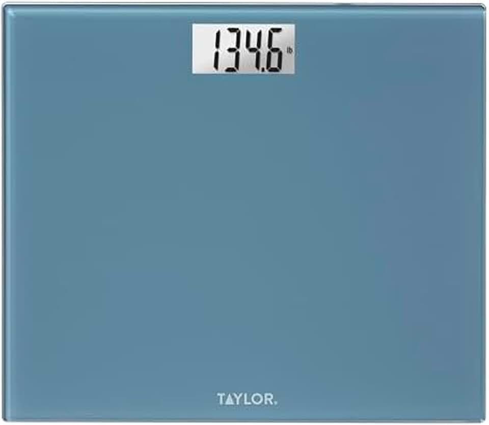Taylor Digital Extra-Wide Extra High 500lb Capacity Bathroom Scale for Body Weight, Ultra Wide Platform, Digital Weighing Machine for People, Easy-to-Read, Slate Blue
