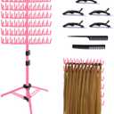 Braiding Hair Rack Standing Hair Extension Holder Hanger, 144 Pegs Hair Divider Rack for Braiding Hair Separator Stand Display Stand (red)