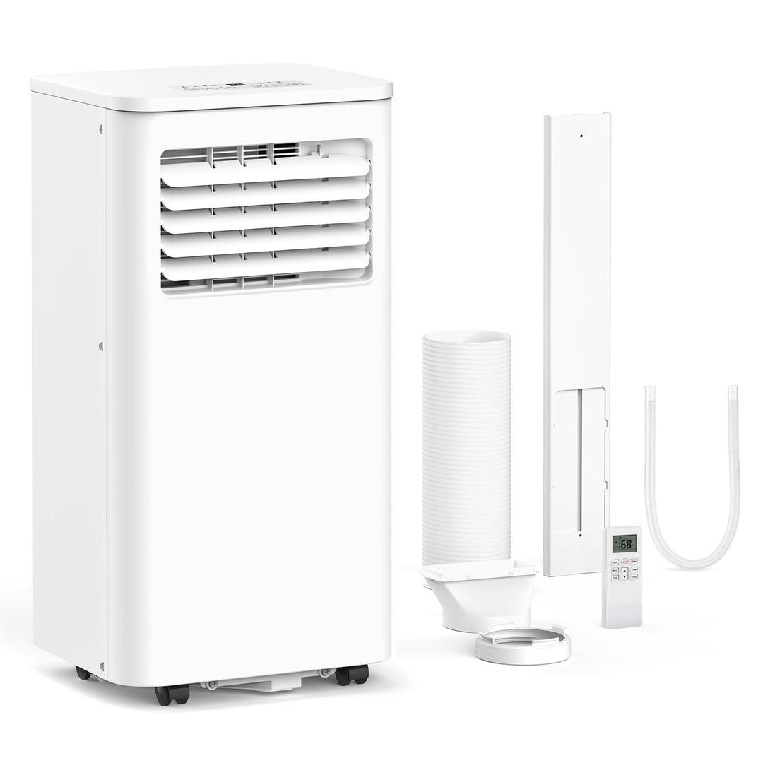 ZAFRO 8,000 BTU Portable Air Conditioners Cools up to 350 Sq.ft, Portable AC Built-in Cool, Dehumidifier, Fan Modes, Room Air Conditioner with Remote Control/Installation Kits, White