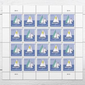 Sailboats Postcard Stamps (4 Sheets (80 Stamps)) Sailboats Postcard Stamps (4 Sheets (80 Stamps))