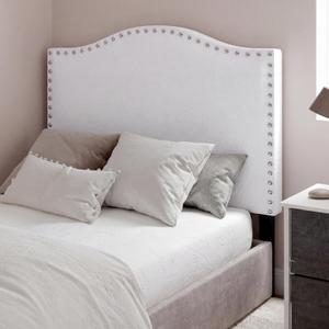 Colingmill 40" x 24" Fabric Upholstered Twin Headboard White with Nailtrim