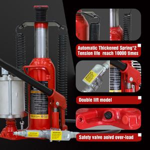 BIG RED 20 Ton (24,000 LBs) Torin Welded Pneumatic Air Hydraulic Car Bottle Jack with Aluminum Alloy Pump and Special Slow Release Equipment for Auto Repair and House Lift, Red, TQ12006