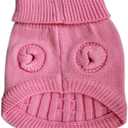 Tangpan Turtleneck Classic Straw-Rope Pro Pet Dog Sweater Apparel (Pink, L) (Large (Pack of 1))