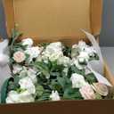 Ling's Moment 41" Tall Free Standing Artificial Flowers Arrangements 2 pcs, Wedding Arch Altar Stage Decorations White Sage for Spring Ceremony Reception Rose Fake Floral Party Outdoor Garden Decor