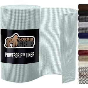 GORILLA GRIP powerGRIP Drawer Shelf and Cabinet Liner, Thick Strong Hold, Non-Adhesive Liners Protect Kitchen Cabinets and Cupboard, Bathroom Drawers, Easy Install, Breathable Mat, 20" x30', Spa Blue