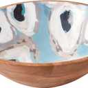 Mud Pie Enamel Oyster Bowl, 12" X 4", Blue