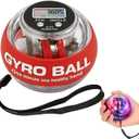 Torque Ball Hand Exerciser,Gyro Ball Hand Wrist Exerciser with Counter,Compact and Portable, Auto-Start Colorful Lighting,Designed for Fitness Enthusiasts and Office Workers(Red)