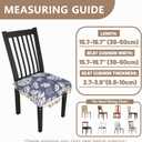 Stretch Dining Chair Seat Covers Set of 4,Dining Chair Slipcovers, Floral Printed Chair Covers,Soft Fabric Washable Upholstered Chair Seat Protector, No Rear Covers for Home Kitchen Dining Room (Light Purple Flowers + Butterflies)