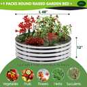 DIIYIV 3Pack 4x4x1ft Galvanized Raised Garden Bed, Planter Raised Garden Beds Outdoor, Round Clearance Raised Garden Beds for Gardening Vegetables