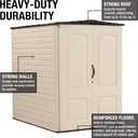 Rubbermaid Large Vertical Resin Outdoor Storage Shed With Floor (6.2 x 4.6 Ft), Weather Resistant, Beige/Brown, Organization for Home/Backyard/Garden Tools/Lawn Mower/Bike Storage/Pool Supplies