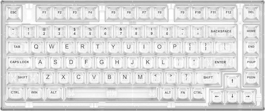 YUNZII X75 PRO 82 Key Wireless Hot Swappable Mechanical Gaming Keyboard with Transparent Keycaps,Gasket Mount,BT5.0/2.4G/USB-C for Windows/Mac(Kailh Jellyfish Switch, Wireless-White)