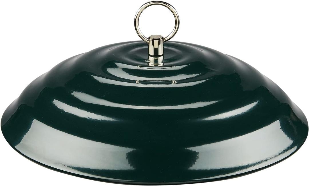 Kingsyard 11.5" Metal Weather Protective Dome, Hanging Squirrel Baffle for Outdoor Bird Feeders, Heavy-Duty Rain Guard Cover, Chew-Proof & Rustproof, Green