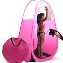 Large Spray Tan Tent  Deluxe Pop Up Tent Portable Tanning Booth with Carry Case  Clear Window for Perfect Spray Tanning  Easy Clean for Home & Salon (Pink)
