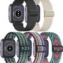5 Pack Elastic Nylon Watch Band Compatible with Amazfit Bip 6/ Bip 5/Gtr 4/Gtr 3/Gtr 2/47mm/Balance, 22mm Elastic Watch Strap for Men and Women