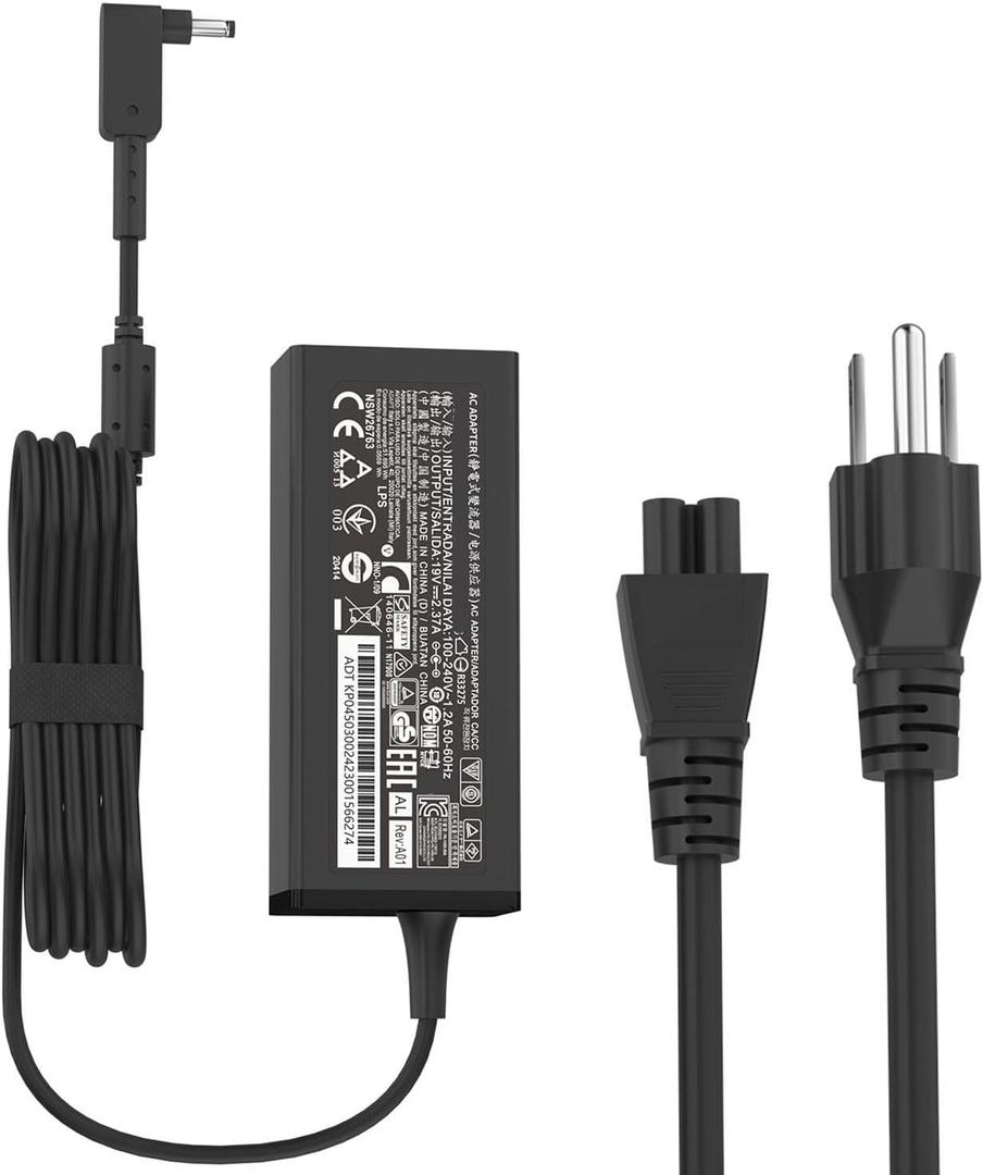 45W 3.0 * 1.1mm PA-1450-26 Laptop Charger Compatible with Acer Aspire 5 3 1 15 A115-32 A515-46 A515-56 A515-54 A515-45 A515-55 A315-24P A315-24PT N20C5 N23C3 19V 2.37A Adapter Power Supply Cord