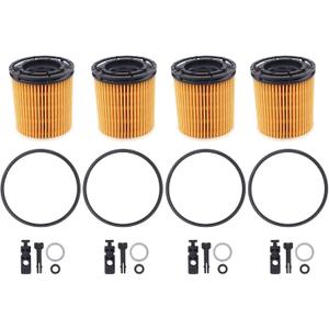 MOTOKU Pack of 4 Oil Filter w/Seals for Kia Rio K5 Sorento for Hyundai Accent Sonata Venue Elantra Kona Santa Fe 1.6L 2018-2023 26350-2M000