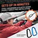 Truck Bed Cargo Net  4 x 6 Foot, Heavy-Duty Elastic Mesh with 12 Black Clips and Storage Bag for Pickup for Cargo Netting, Securing Loads in Trailers, SUVs & Roof Racks