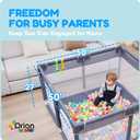 Orian Baby Playpen 50x50 Large Play Yard for Babies and Toddlers, Indoor Outdoor Playpen, Sturdy Baby Play Pen with Mesh Sides, Safe Baby Fence Play Area, Assembly Required/Not Portable, w Storage Bag