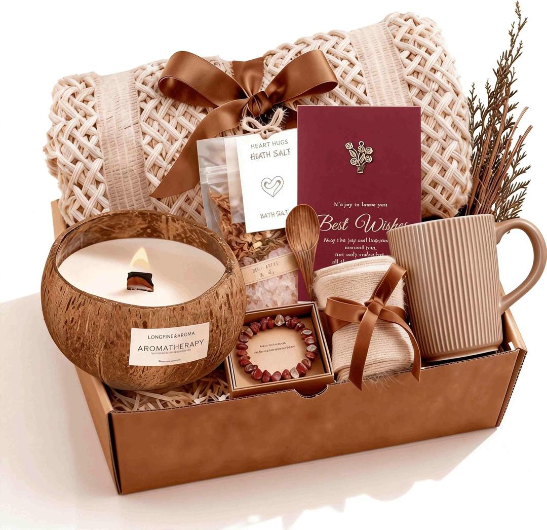 Get Well Soon Self Care Birthday Gift Baskets Set for Women After Surgery, Thinking of You Inspirational Gifts for Mom Her Friend Sister Wife