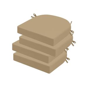 idee-home Outdoor Chair Cushions Set of 4, Thick 19" x 19" x 3" Outdoor Seat Cushions Patio Furniture Waterproof with Ties, Dining Pads