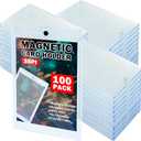 TORONTOKYO 100ct Magnetic Card Holders for Trading Cards, 35PT One Touch Card Holder, Card Protector Hard Plastic for Baseball Football Sports and Game Cards