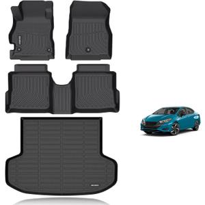 KELCSEECS Floor Mats & Cargo Liner Custom for 2020-2025 Nissan Versa All Weather Protection TPE Floor Liners Front& Rear Row Full Set Nissan Versa Accessories Black
