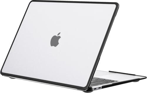 BlueSwan Anti-Cracking Hard Shell Case Compatible with MacBook Air 13 inch, M1 Chip 2018-2021 Model A2337 A2179 A1932, Anti-Fingerprint Soft TPU Bumper, Frosted Clear