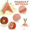 Teepee Tent for Kids,with String Lights,6 Pack(Pink), 47x55 inches