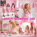 3 x 6 PCS Tinsel Hair Extensions for Girls, Pink Hair Clips for Toddler Girl, Princess Dress up Hair Pieces, Cute Gifts and Costume Hair Accessories Set for Little Princess (Doll-Inspired)